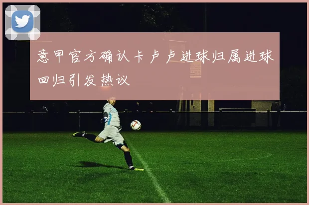 意甲官方确认卡卢卢进球归属进球回归引发热议